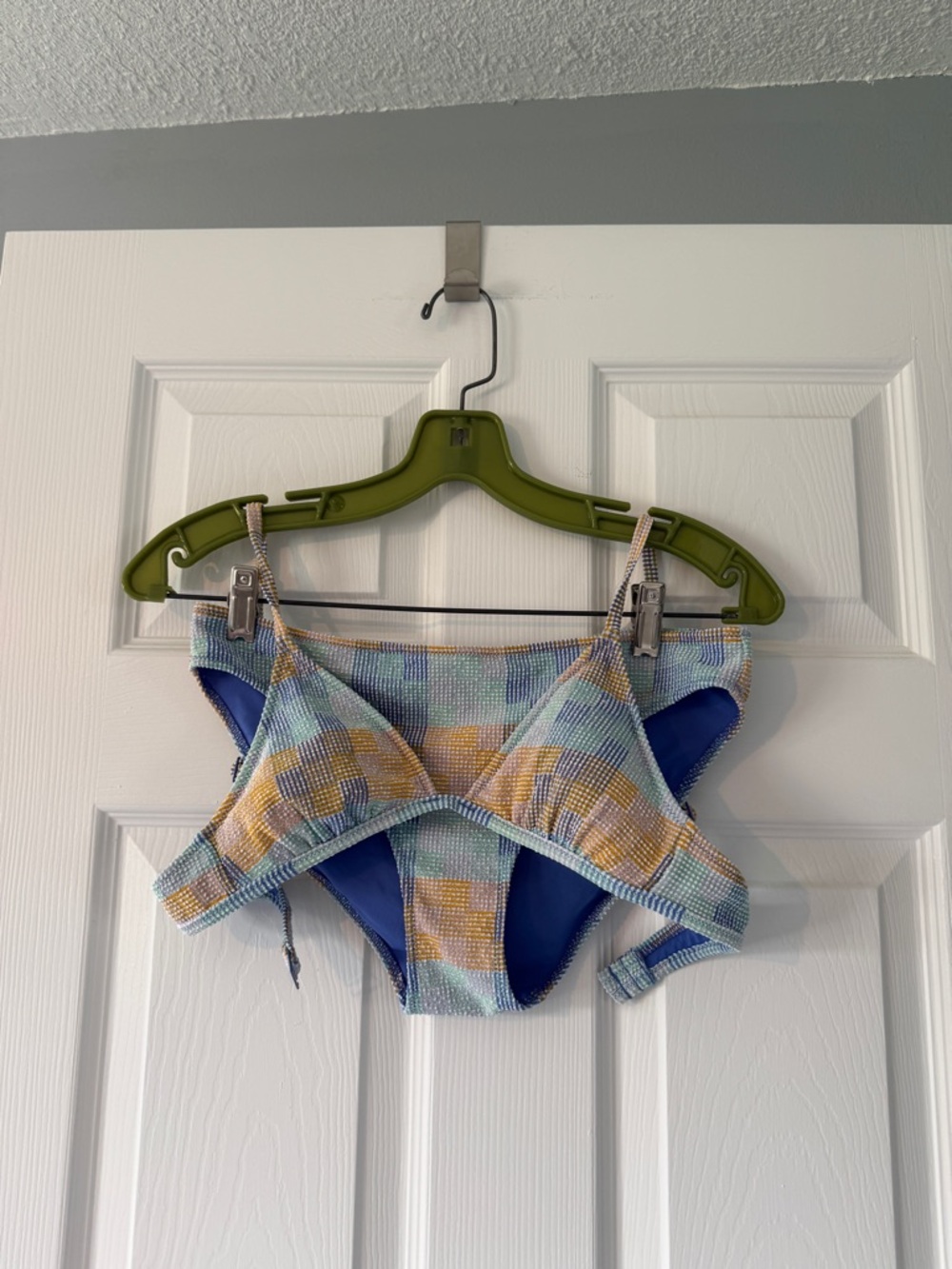 Aerie Multicolor Ribbed Bikini Set - Blue, Yellow & Mint